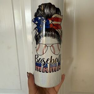 Baseball Mama Tumbler with Patriotic Design